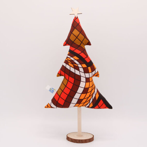 Christmas tree in African fabric - geometric pattern