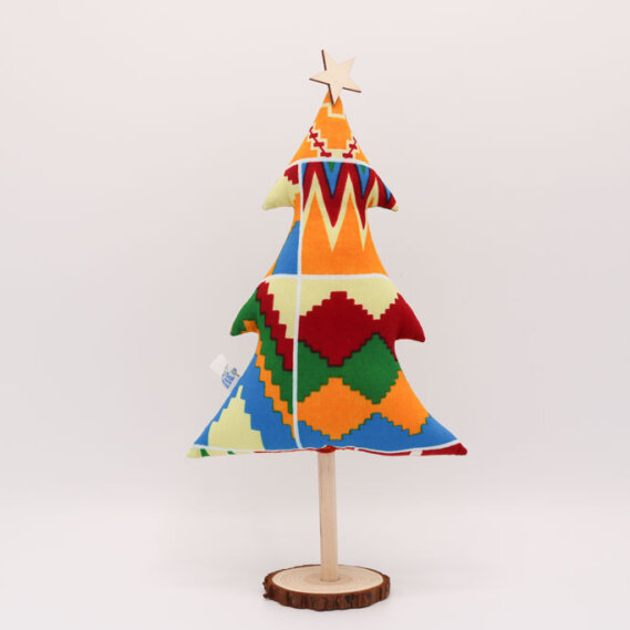Christmas Tree in African Fabric - zigzag pattern