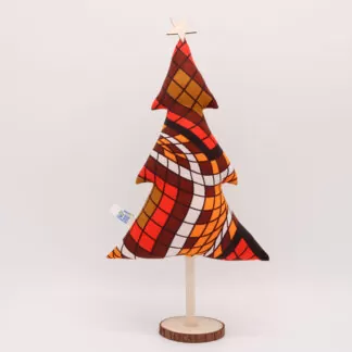 Árvore de Natal em tecido africano - padrão geométrico